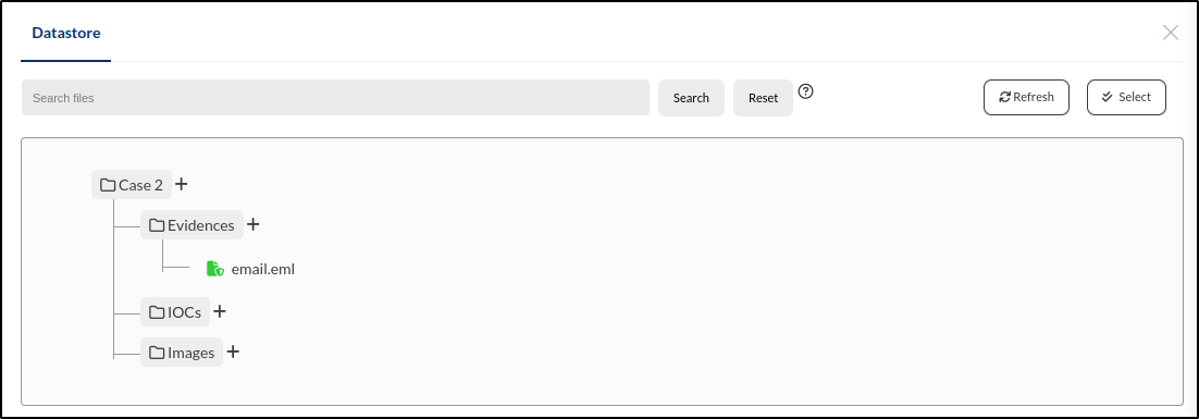 DFIR-IRIS evidence datastore — step 33