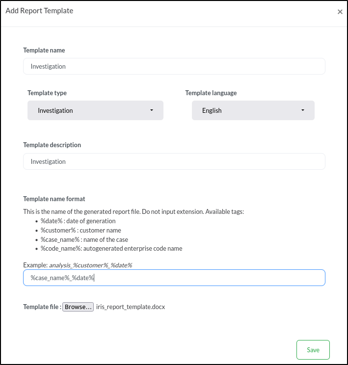 DFIR-IRIS report generation — step 43