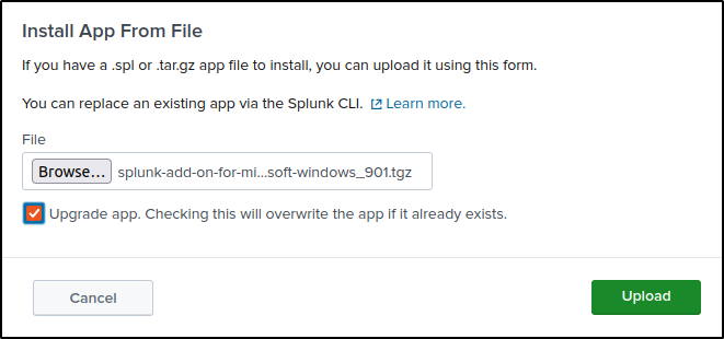 splunk addons configuration step 51