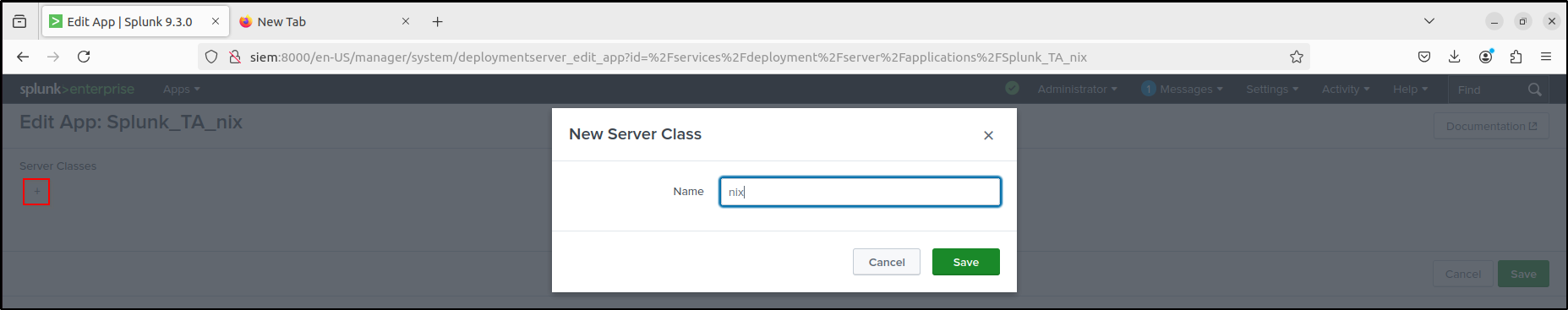 Legacy deployment configuration step 2