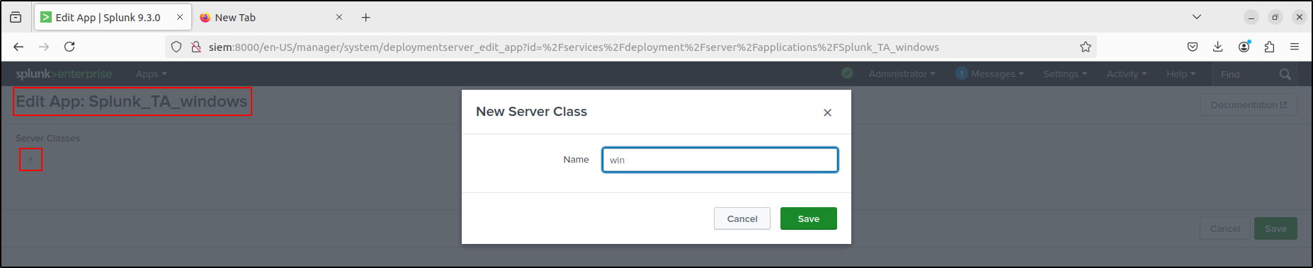 Legacy deployment configuration step 5